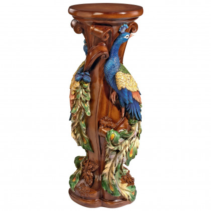 Toscano - Chateau de Saumer Peacock Sculptural Pedestal