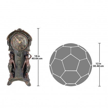 Toscano - Dual Maiden Art Nouveau Mantelpiece Clock