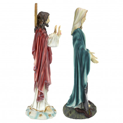 Toscano - Set of 2 Italian-Style Devotional Art Jesus and Mary Sculptures