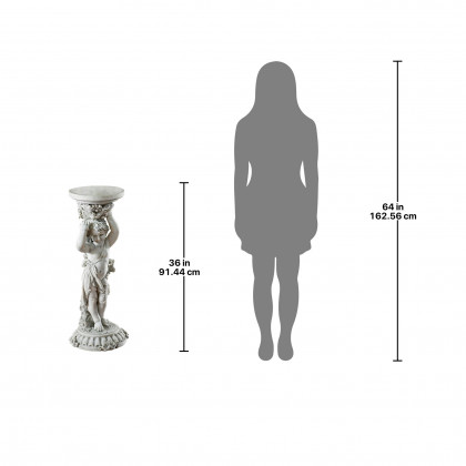 Toscano Sous la Vigne Sculptural Cherub Pedestal - Stone Finish