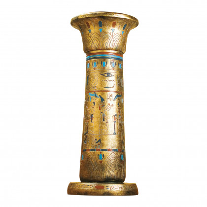 Toscano - Golden Pedestal of the Egyptian Kings Sculptural Column in Designer Resin