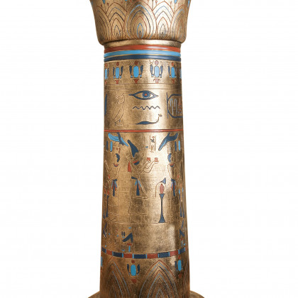 Toscano - Golden Pedestal of the Egyptian Kings Sculptural Column in Designer Resin