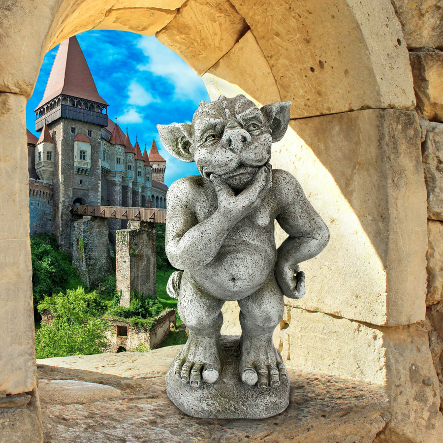 Toscano - Plato the Ponderer Gothic Gargoyle Imp Statue