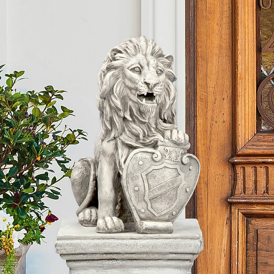 Toscano Roaring Beasts of Castello di Rocca Lion Sentinel Statue - Left Paw Up
