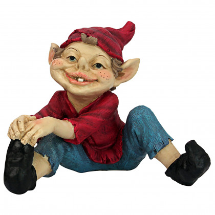 Toscano Eccentric Elf Garden Gnome Statue - Squeegee