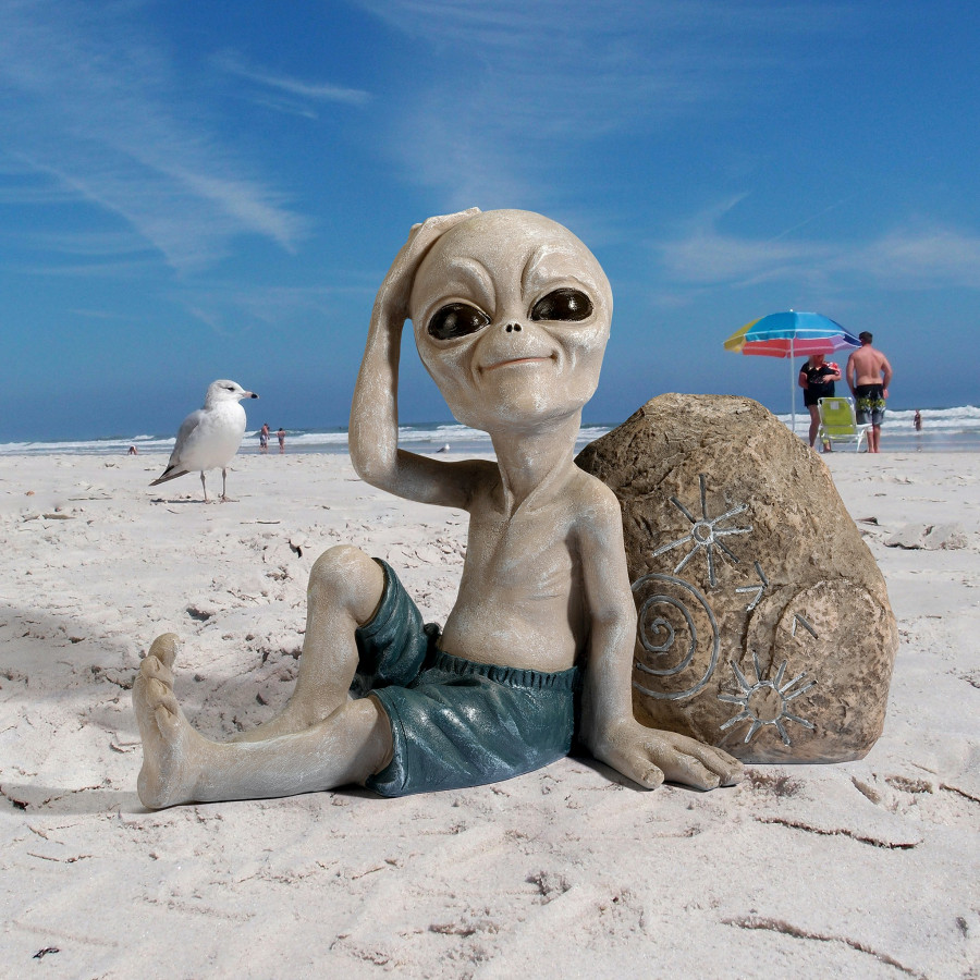 Toscano - Surfer Dude Out-of-this-World Alien Statue