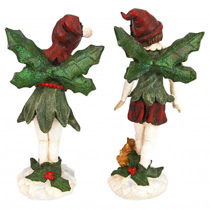 Toscano - Santa Victorian Holly Christmas Elves Statue Set