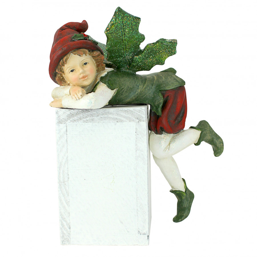 Toscano - Santa Christmas Elves Shelf Sitter Statue