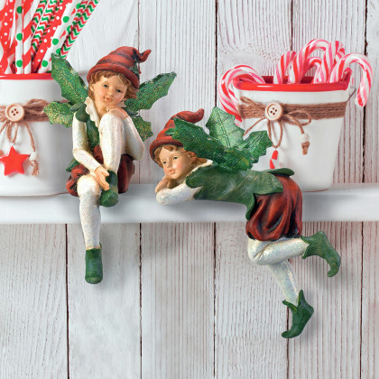 Toscano Santa Christmas Elves Shelf Sitter Statue - Elijah
