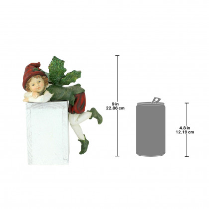 Toscano Santa Christmas Elves Shelf Sitter Statue - Elijah