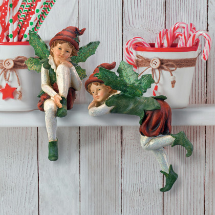 Toscano Santa Christmas Elves Shelf Sitter Statue - Emmanuel