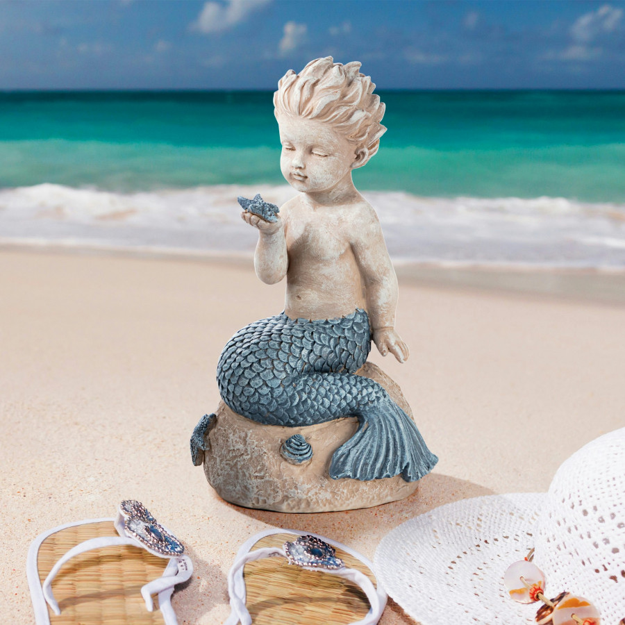 Toscano - Jewels of the Deep Merman Boy Statue