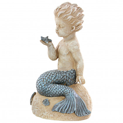 Toscano - Jewels of the Deep Merman Boy Statue
