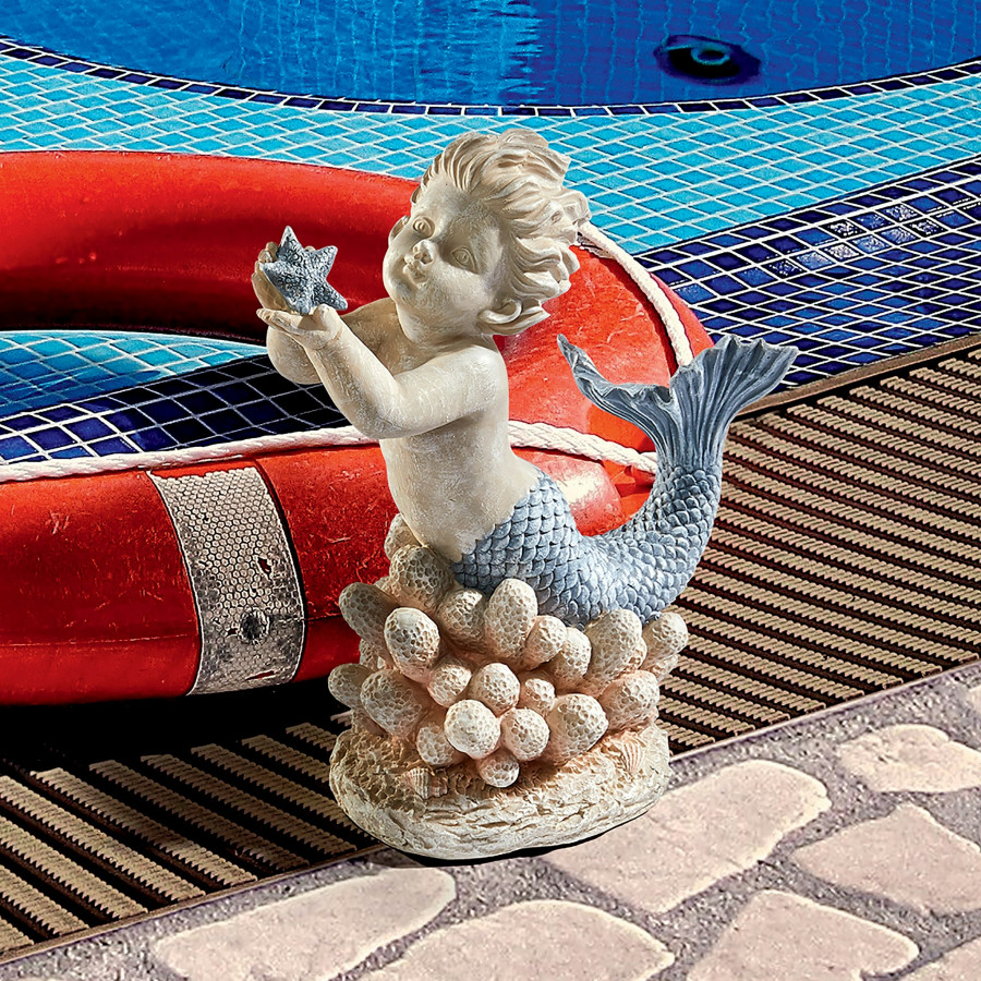 Toscano - Gifts from the Sea Merboy with Starfish Statue