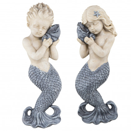 Toscano - Set of 2 Sounds of the Sea Mermaid Wall Sculptures