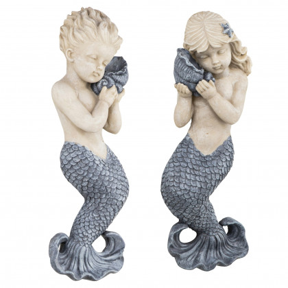 Toscano - Set of 2 Sounds of the Sea Mermaid Wall Sculptures