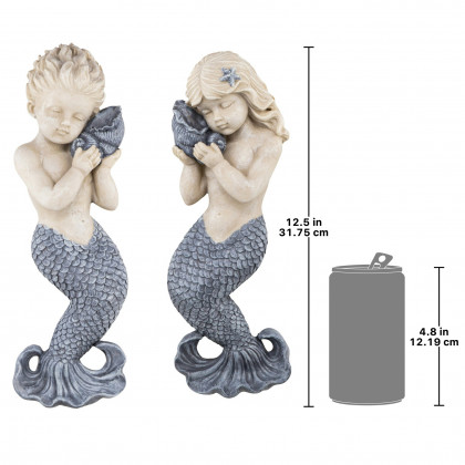 Toscano - Set of 2 Sounds of the Sea Mermaid Wall Sculptures