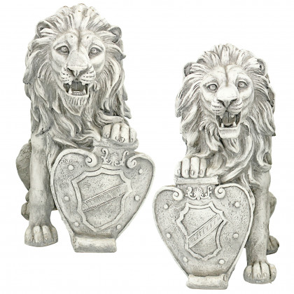 Toscano - Set of 2 Roaring Beasts of Castello di Rocca Lion Sentinel Statues