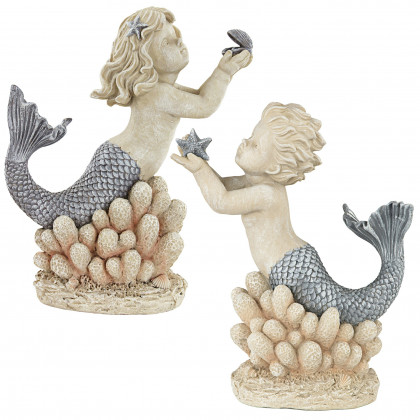 Toscano - Set of 2 Gifts from the Sea Mermaid and Merboy Statues