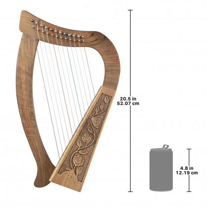 Toscano Celtic 12 String Tara Harp - Walnut