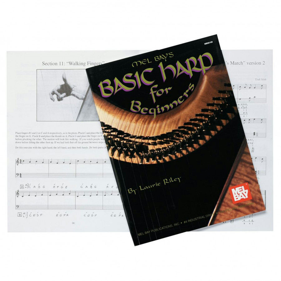 Toscano - Celtic Walnut Harp Beginners Book in Black