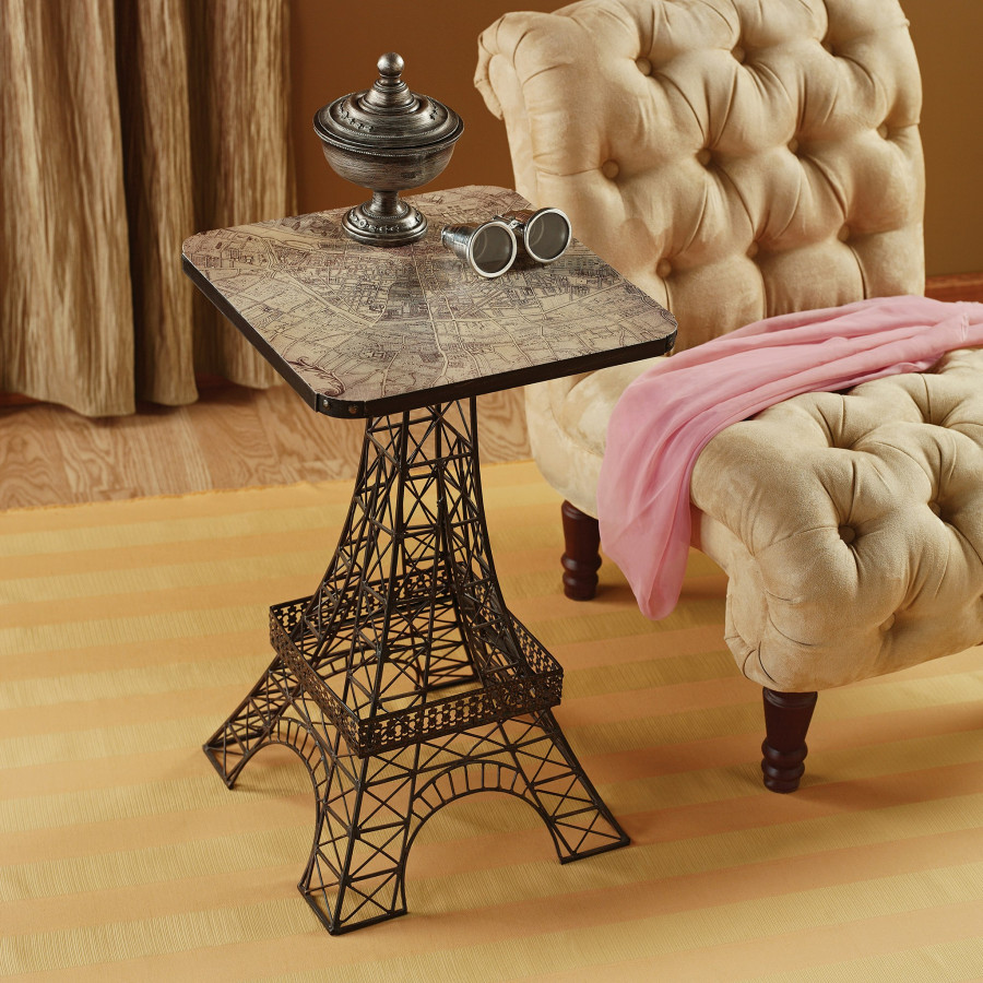 Toscano - Tour Eiffel Sculptural Side Table in Black, Steel