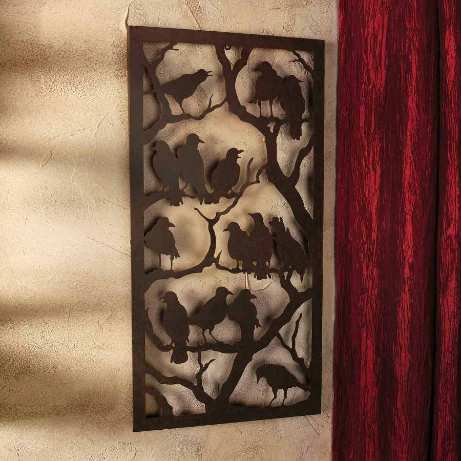 Toscano - Night of the Ravens Metal Wall Sculpture