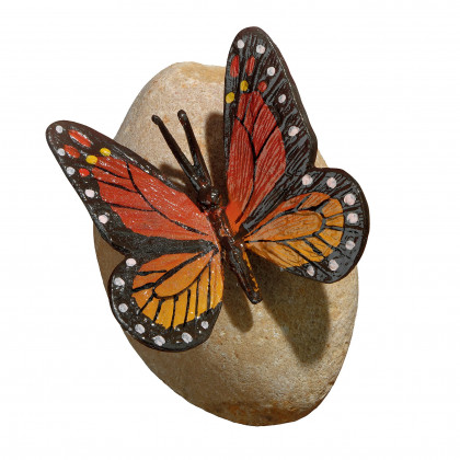 Toscano - Viceroy Monarch Butterfly on Rock Statue