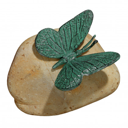 Toscano - Emerald Verde Butterfly on Rock Statue