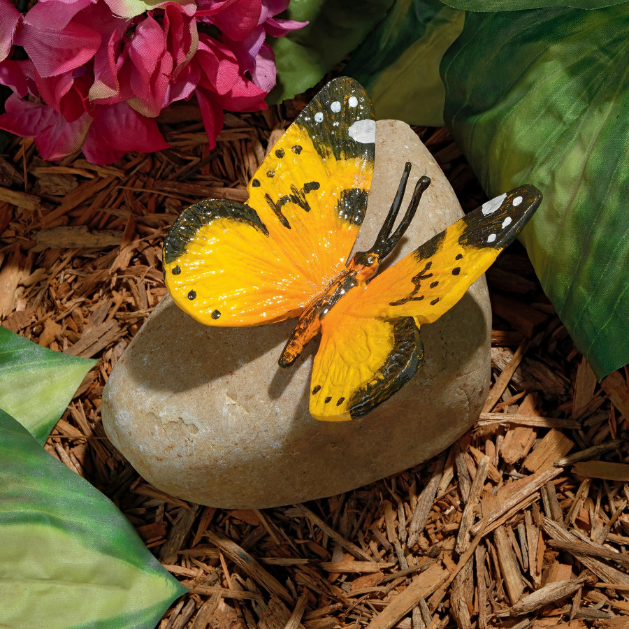 Toscano - Yellow Mocker Swallowtail Butterfly on Rock Statue