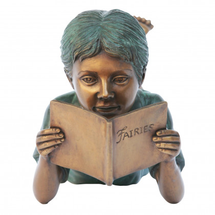 Toscano Bookworm Reader Garden Statue - Boy