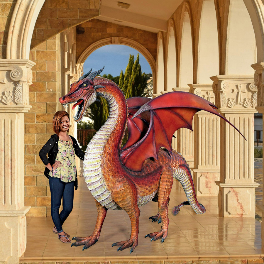 Toscano - The Red Welsh Dragon Giant Statue