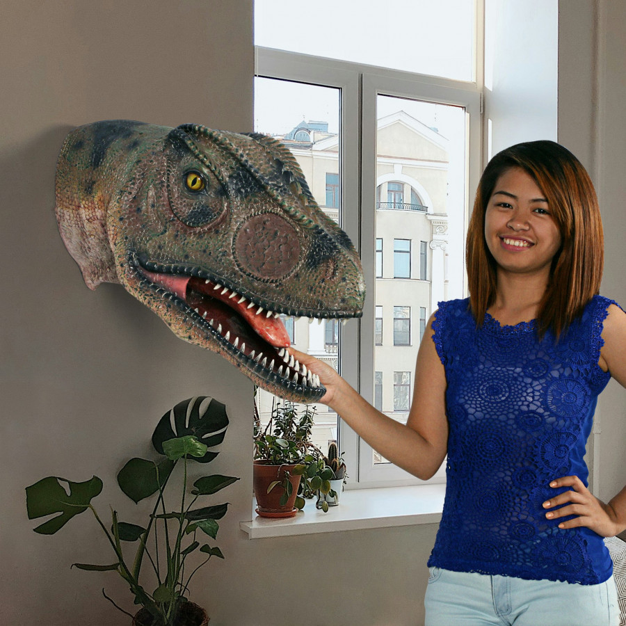 Toscano Giant Allosaurus Dinosaur Wall Trophy - Mouth Open