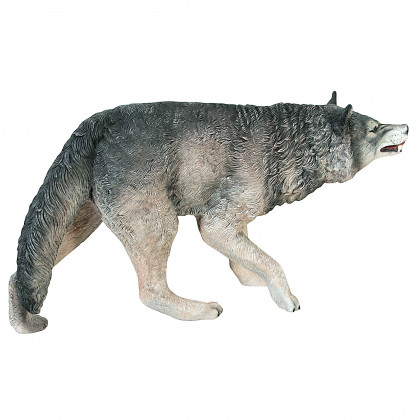 Toscano - Call of the Wild Growling Gray Wolf Statue