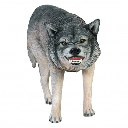 Toscano - Call of the Wild Growling Gray Wolf Statue