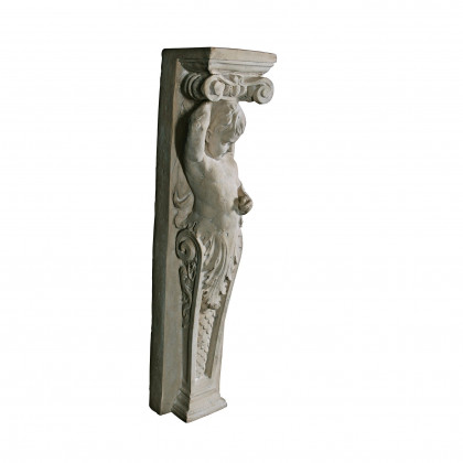 Toscano Fontainebleau Winged Cherub Left Facing Architectural Pilaster