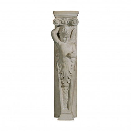 Toscano Fontainebleau Winged Cherub Left Facing Architectural Pilaster
