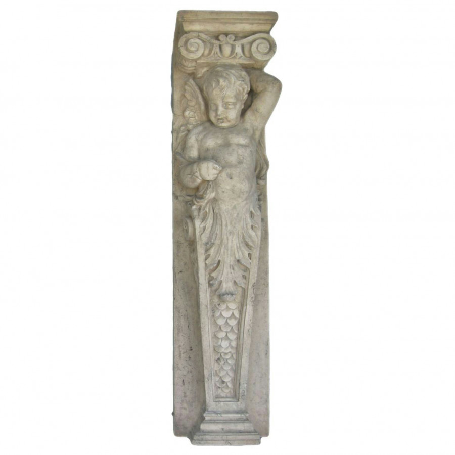 Toscano Fontainebleau Winged Cherub Right Facing Architectural Pilaster