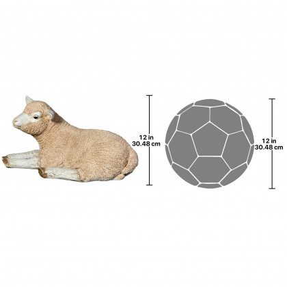 Toscano Merino Ewe Life-Size Lamb Statue - Resting