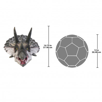 Toscano - Scaled Triceratops Dinosaur Wall Trophy