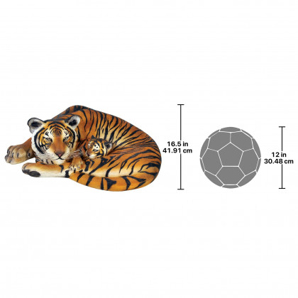 Toscano - Life-Size Resting Bengal Tigress and Cub Statue
