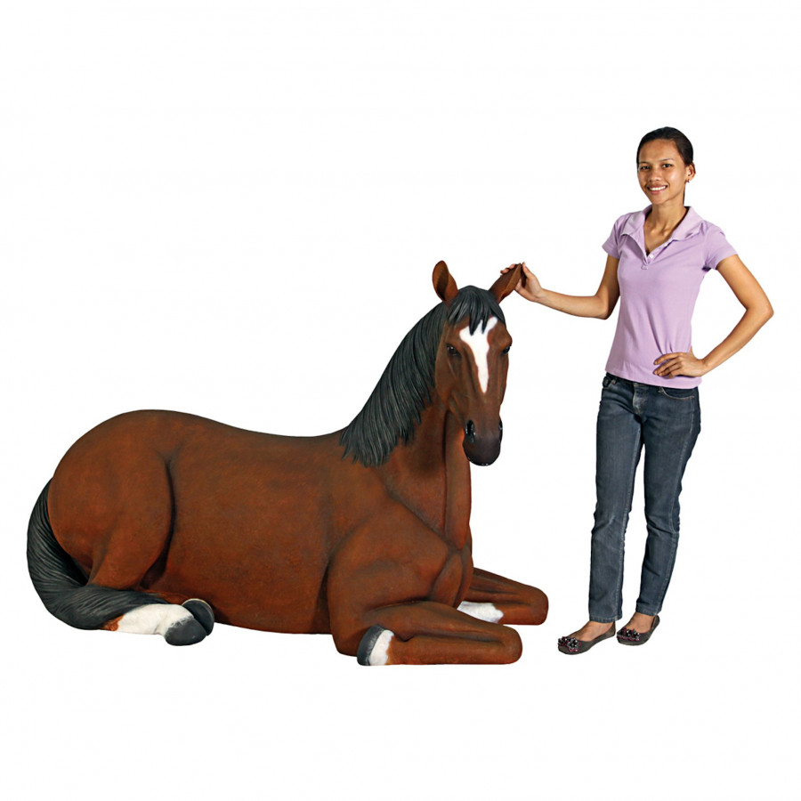 Toscano - Resting Life-Size Quarter Horse Filly Statue