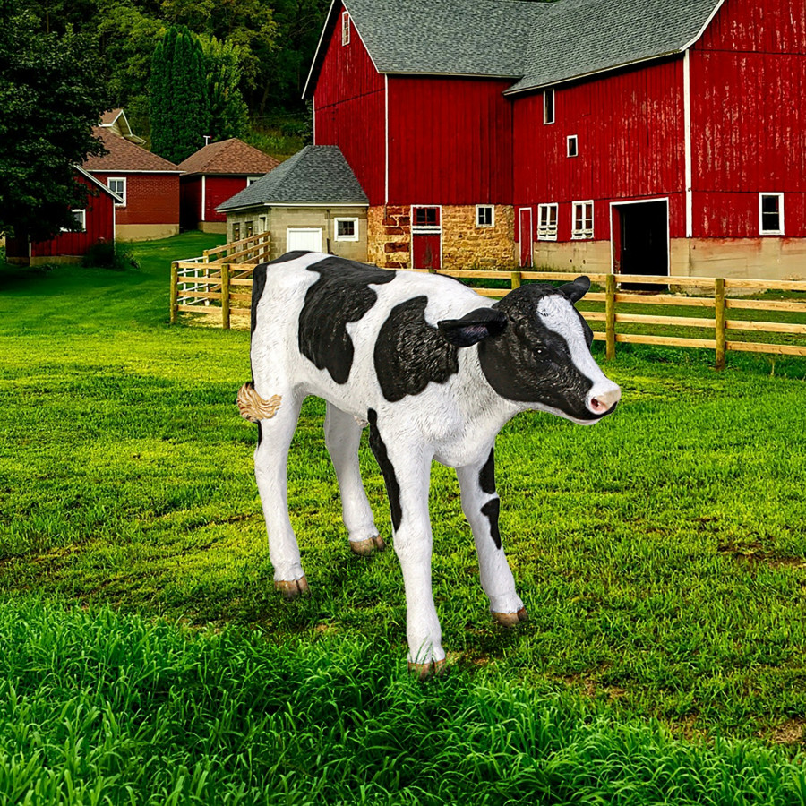 Toscano - Buttercupthe Life-Size Holstein Calf Dairy Cow Statue