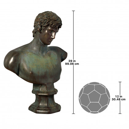 Toscano - AntinousBeloved of Roman Emperor Hadrian Bust Statue