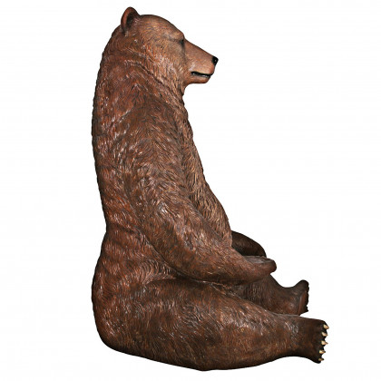 Toscano - Sitting Pretty Oversized Brown Bear Statue with Paw Seat