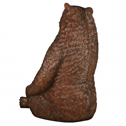 Toscano - Sitting Pretty Oversized Brown Bear Statue with Paw Seat