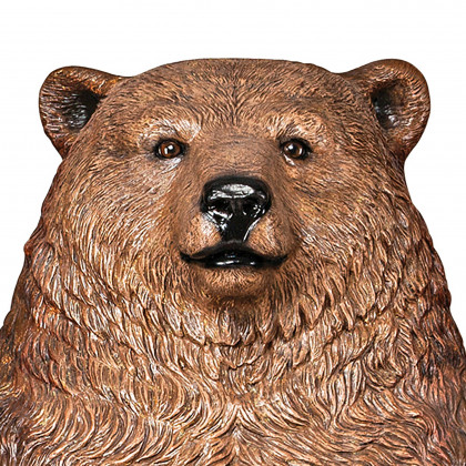 Toscano - Sitting Pretty Oversized Brown Bear Statue with Paw Seat