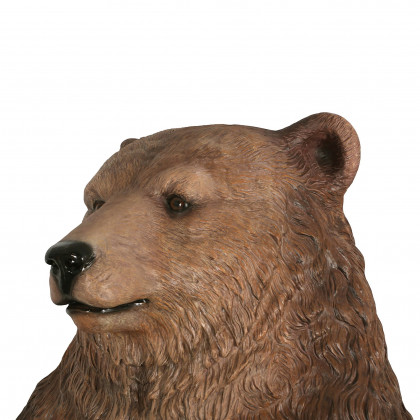 Toscano - Sitting Pretty Oversized Brown Bear Statue with Paw Seat