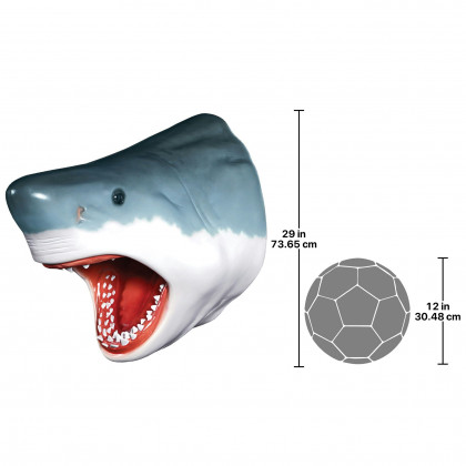Toscano - The Great White Shark Wall Mount Trophy Sculpture