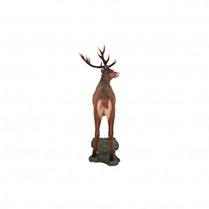 Toscano - Grande-Scale Red Deer Buck Statue with Base